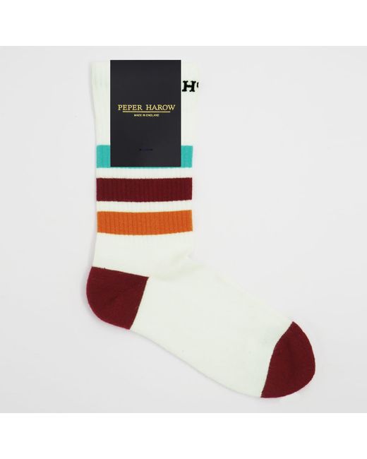 Peper Harow - Made in England Multicolor Organic Striped Sport Socks Bundle for men