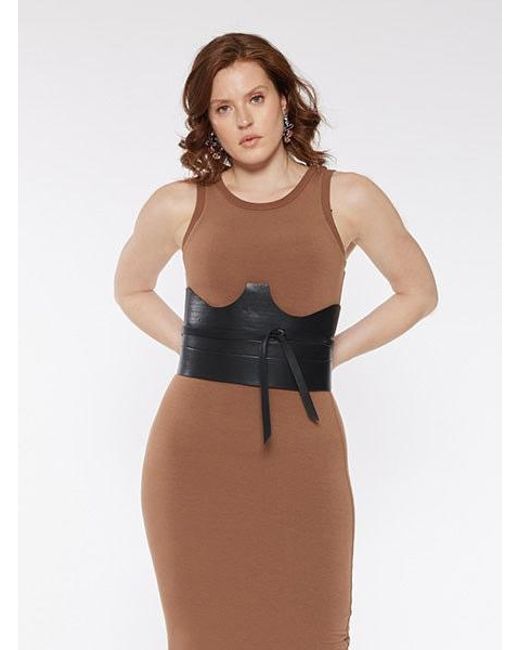 Circular Path Brown Pecan Cut Out Corset Belt