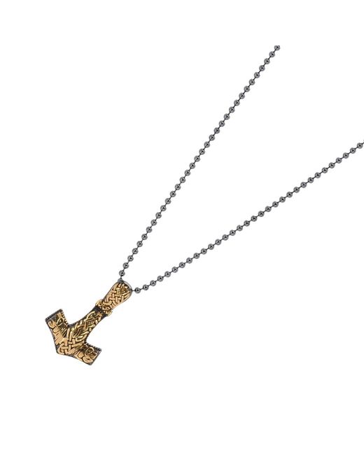 Ebru Jewelry Metallic Thor Hammer Sterling & Pendant Necklace for men