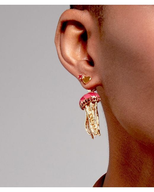 Onia Yellow Square Ruby Heart Studs