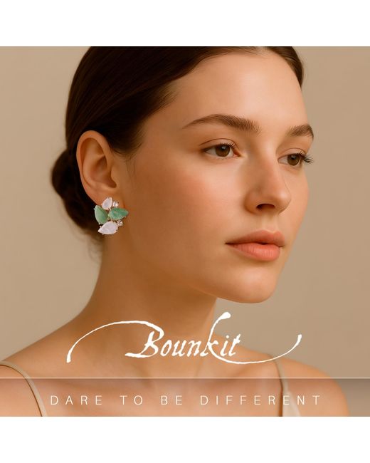 Bounkit Green San Diego Earrings Clip On