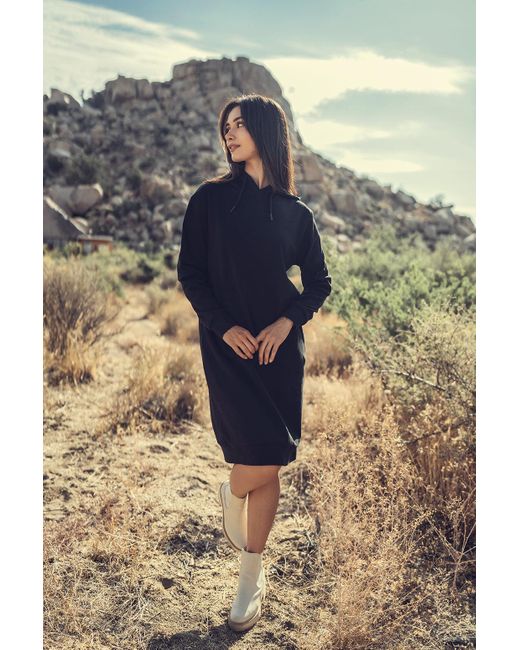 Black sweatshirt dress hotsell