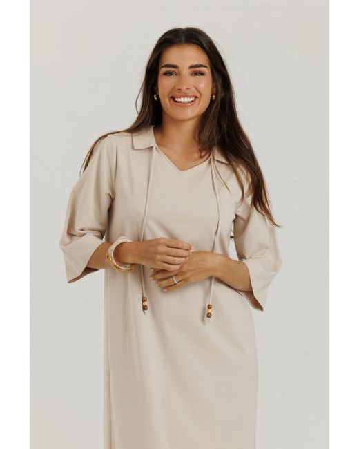 Lou&Up (Formerly Loup Clothing) Natural Neutrals Cotton Charm Dress Tan