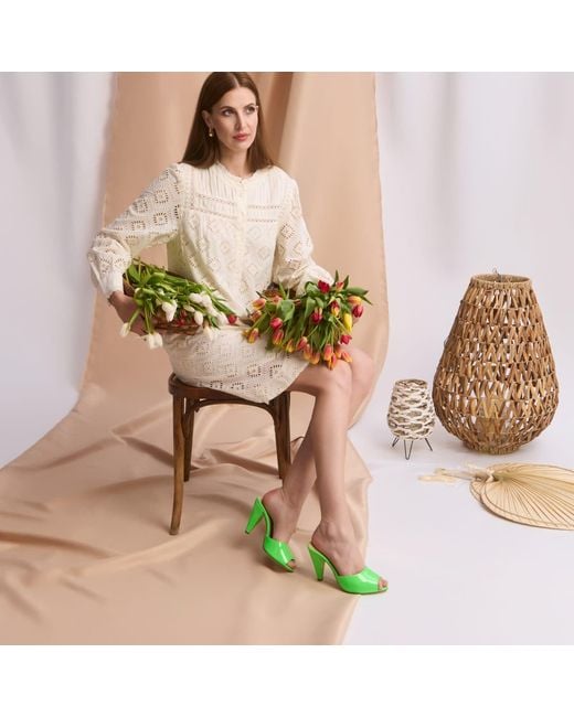 Rosamund Muir London Green Montavia Lime Patent Mules