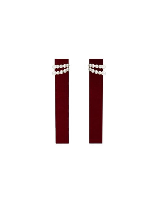 Nur Karaata Red Eternal Pearl Burgundy Gloves