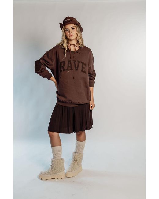 Rave on Trend Brown Oversized Rave