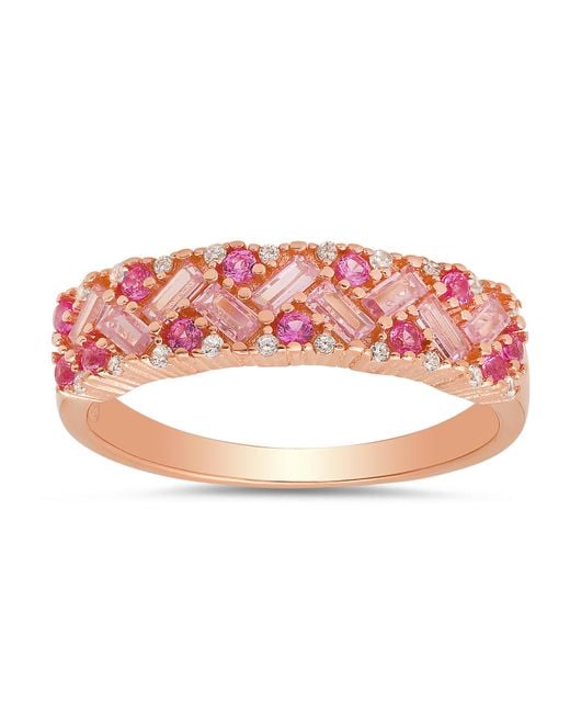 Kylie Harper Pink Sapphire Ombre Baguette-Cut Band Ring