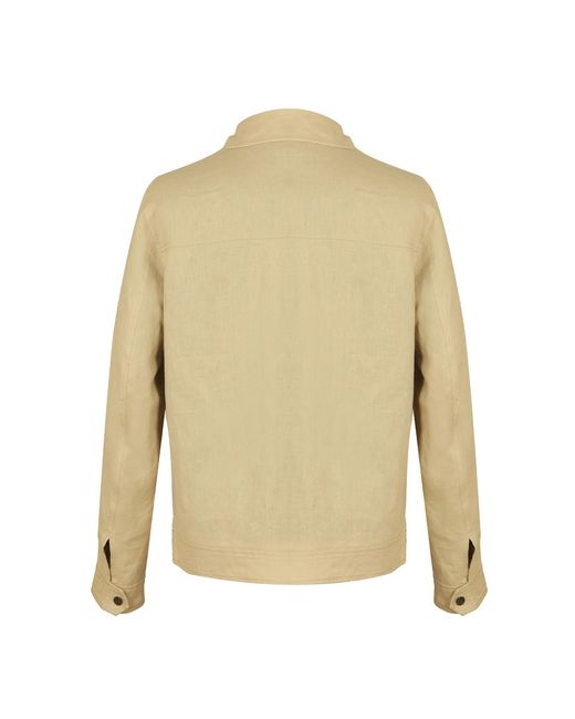 DAVID WEJ Natural Neutrals Hugo Linen Trucker Jacket for men