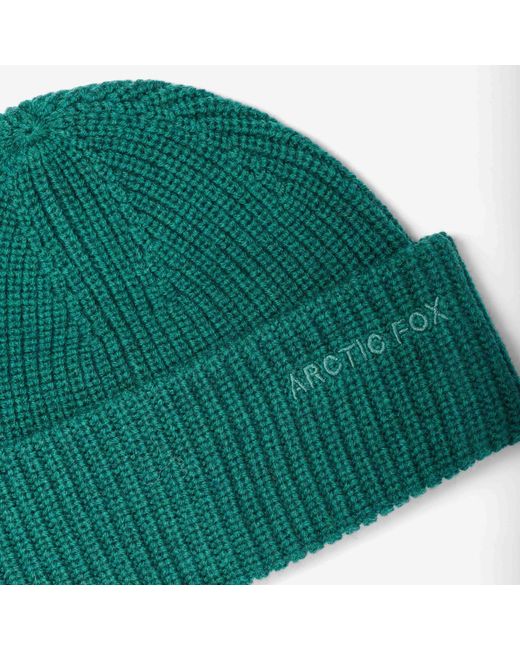 Arctic Fox & Co. Green Embroidered Merino Wool Beanie