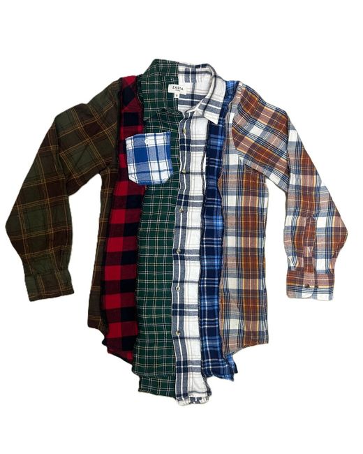 Zasta Studio Blue Deconstructed Flannel Shirt J for men