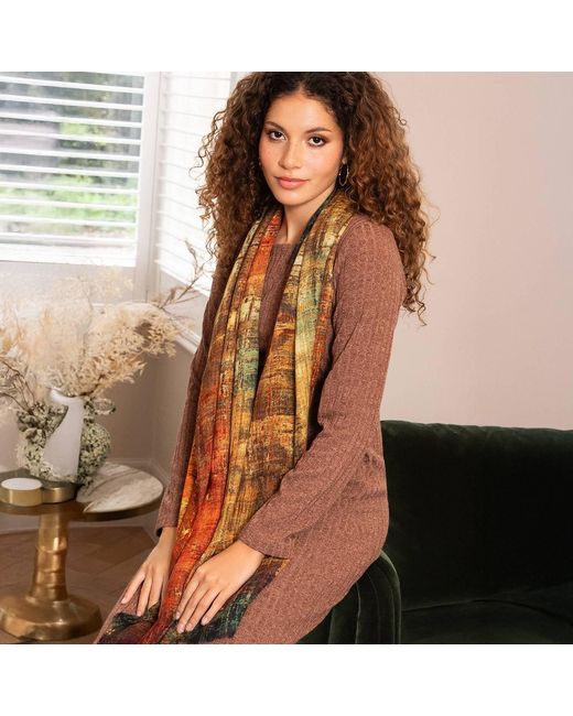 Alie Street London Yellow Celestine Silk Wool Scarf Golden Amber
