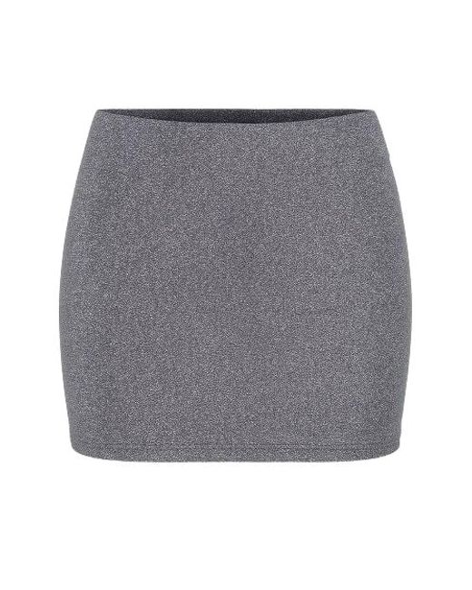 Conquista Gray Lurex Mini Skirt