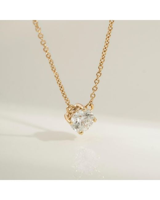 Diamonbliss Metallic Embellished With Swarovski Plated Round Cut Solitaire Pendant Necklace, One Carat
