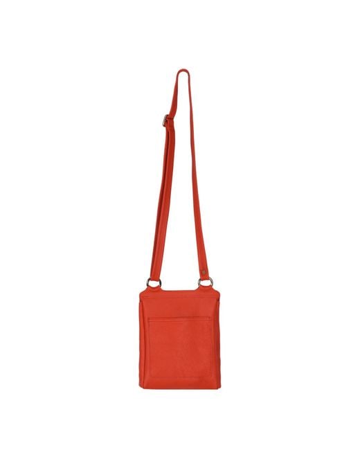 Owen Barry Red Leather Crossbody Bag Paprika Flora