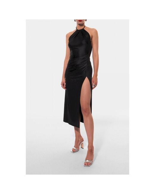 AGGI by HALEWSKI Black Maricel Midi Dress With Open Back