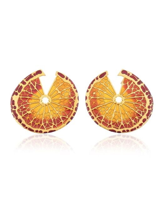 Milou Jewelry Brown Slice Earrings