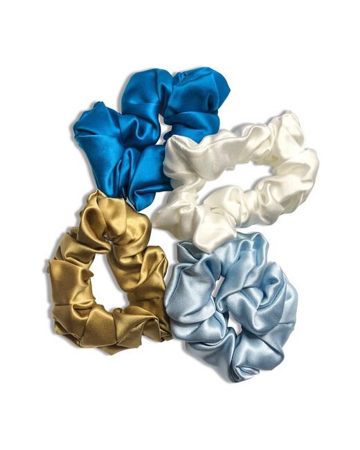 Rakhsh Rakhshi Celeste Silk Scrunchie Set in Blue | Lyst UK
