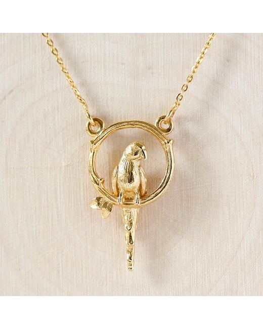 Lee Renee Metallic Parakeet Necklace – Small, Upright