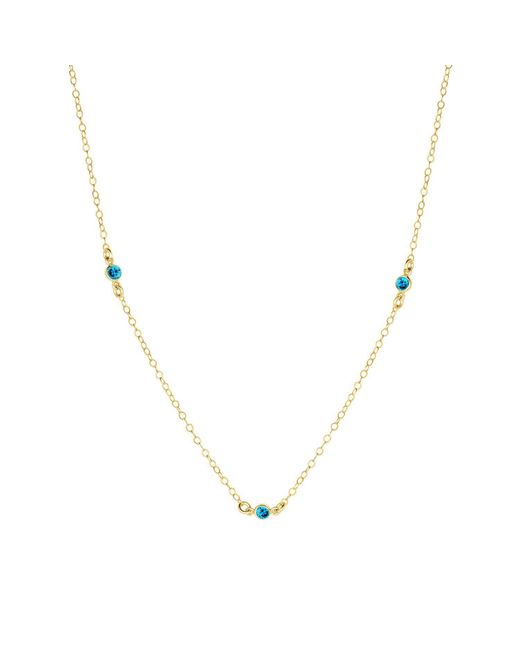 SET & STONES Metallic Birthstone Station Necklace- December