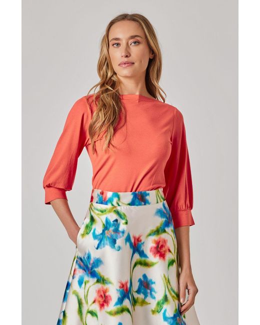 Marianna Déri Red Boat Neckline Top