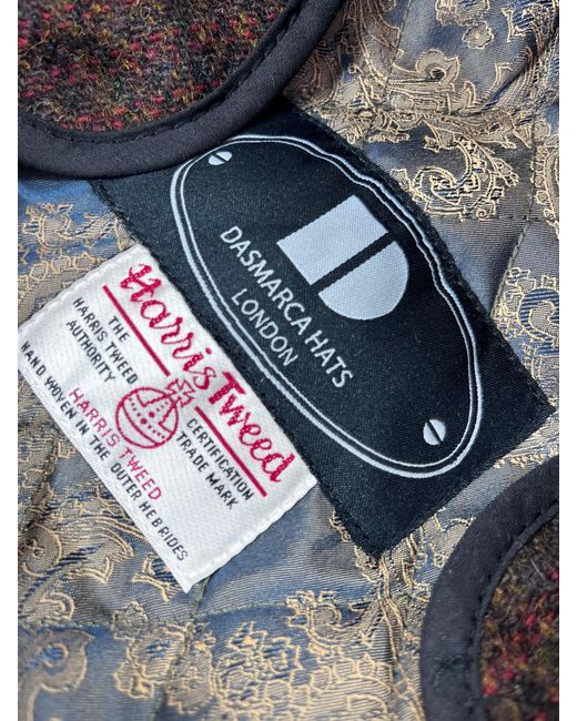 Dasmarca Hats Brown Aaron Harris Tweed Wool Cap With Earflaps for men