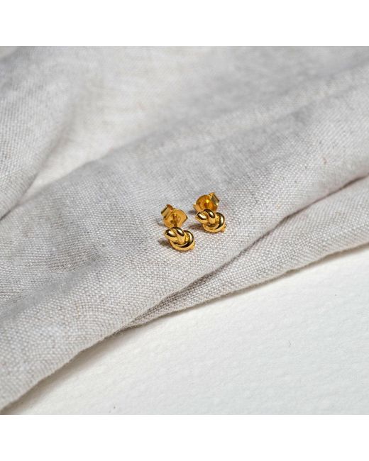 Auree Jewellery Metallic St Ives Vermeil Knot Stud Earrings