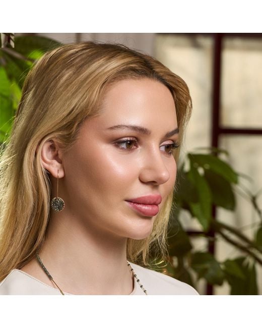 Corina Mardari Jewelry Metallic Sapphire-Filled Handmade Dangle Earrings