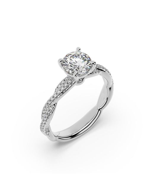 Artisan White 14K Solitaire Ring With Round Lab-Grown Diamond