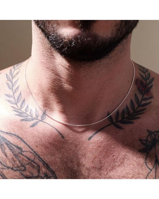 Cartography Metallic Rounded Box Link Necklace for men