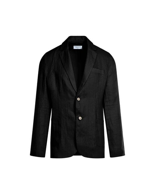 Haris Cotton Black Classic Linen Jacket for men