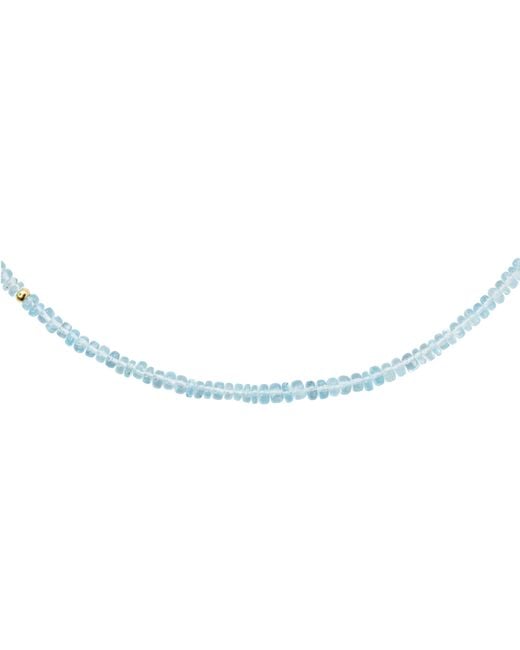 Bombyx House Metallic Birthstone March Aquamarine Bead Necklace