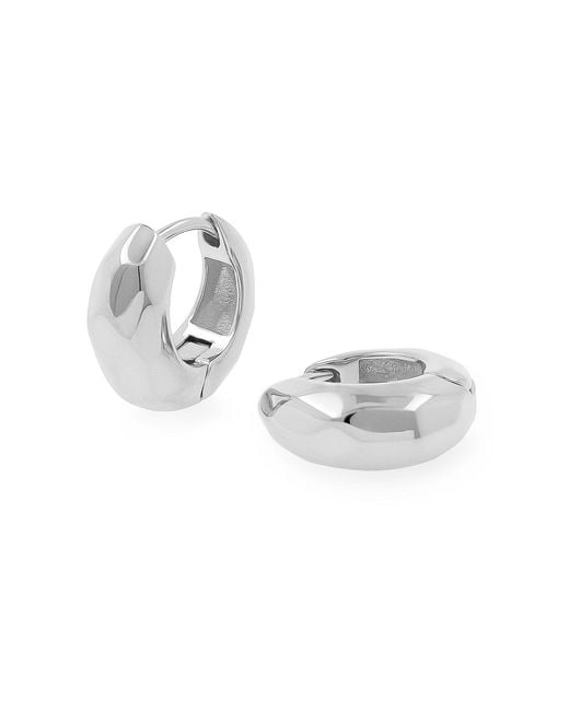 Cote Cache Metallic Eclipsia Faceted Huggie Hoop Earrings