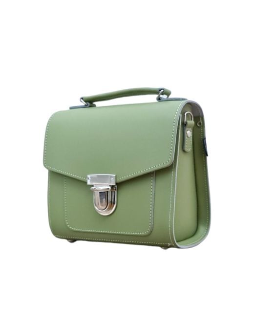Zatchels Green Handmade Leather Sugarcube Plus