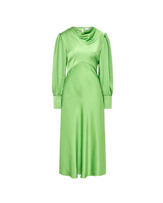 Loom London Green Sadie Satin Cowl Neck Midi Dress