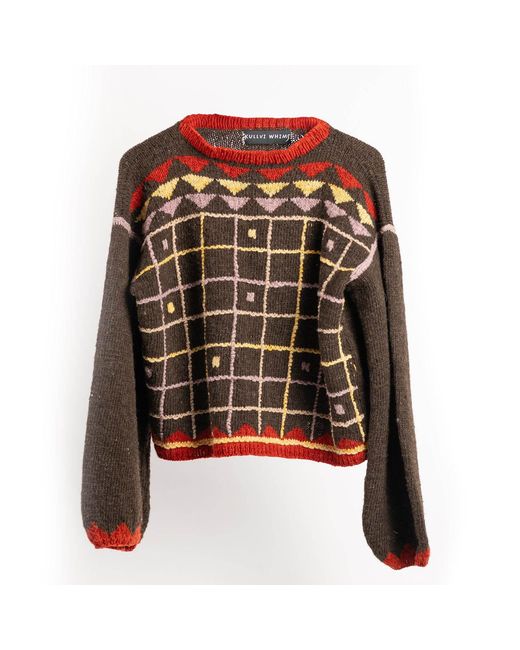 Charkha & Loom Black Graticula Pattu Jumper