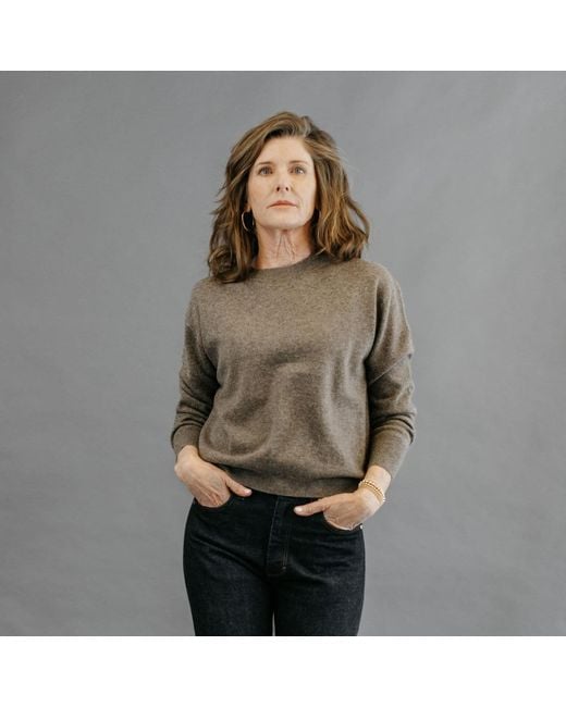 Zenzee Gray Cashmere Crew Neck Boyfriend Sweater