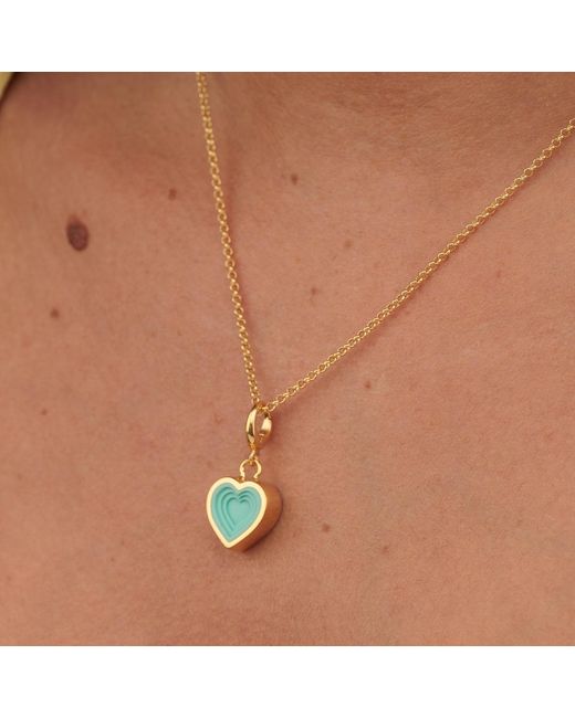 Lily Charmed Metallic Plated Geometric Heart Charm Necklace