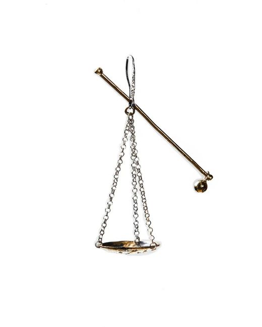 GYUNIA White Neutrals Bilancia Single Earring Mixed Metal