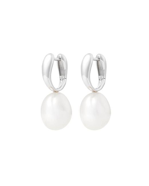 Chiara Tedeschi Jewellery White Napoli Thick Hoops Earrings