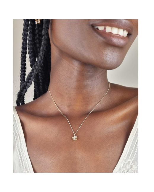 Lee Renee Metallic Cherry Blossom Diamond Necklace –
