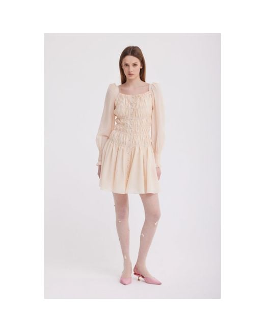 Georgette Natural Neutrals Celeste Soft Mini Dress