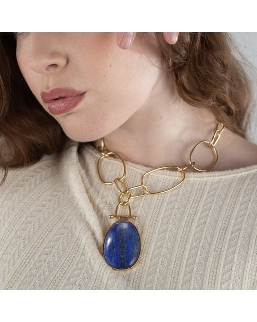 Rare Matters Jewelry Blue Lapis Pendant Necklace