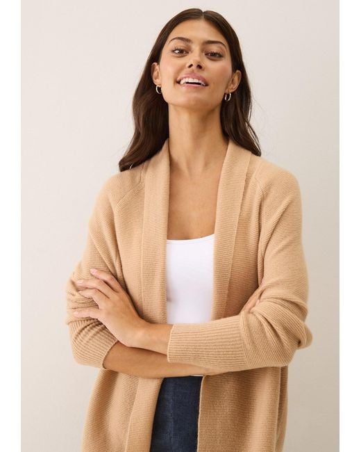 Loop Cashmere Natural Neutrals Relaxed Edge To Edge Cardigan