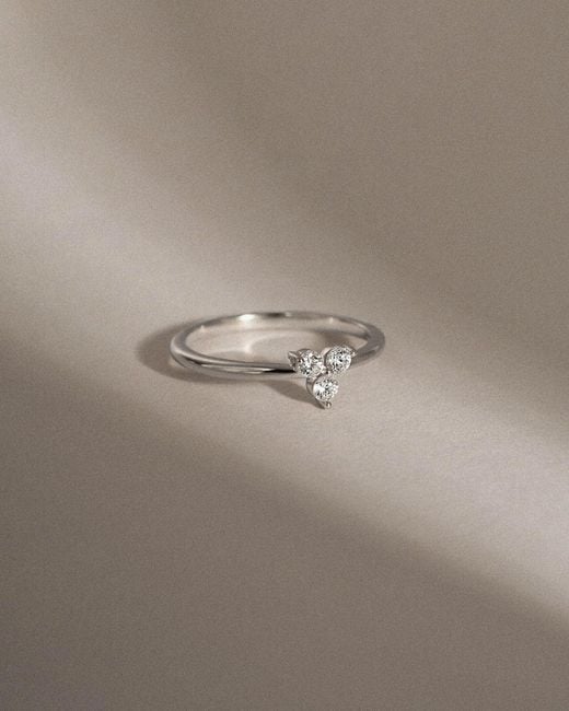 Diamonbliss White Marilyn Monroe Dainty Trio Stone Ring