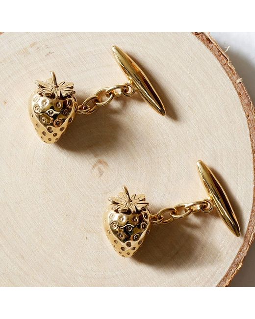 Lee Renee Metallic Strawberry Cufflinks – for men