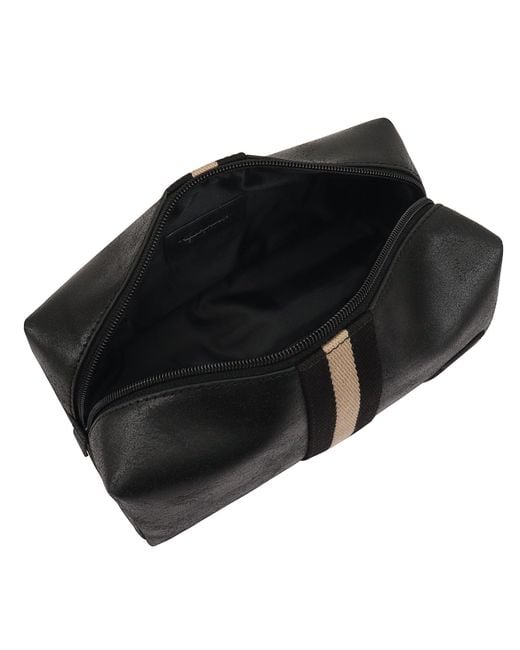 Lloyd Baker Black Leo Leather Washbag for men