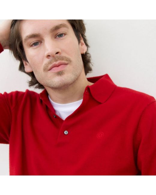 Bel Cashmere Red Cashmere Polo Shirt for men