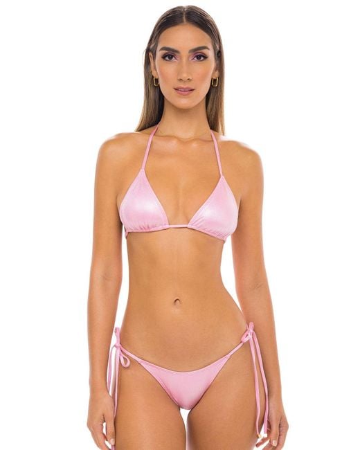 Enez Swim Pink Nova Scrunch Bikini Bottoms