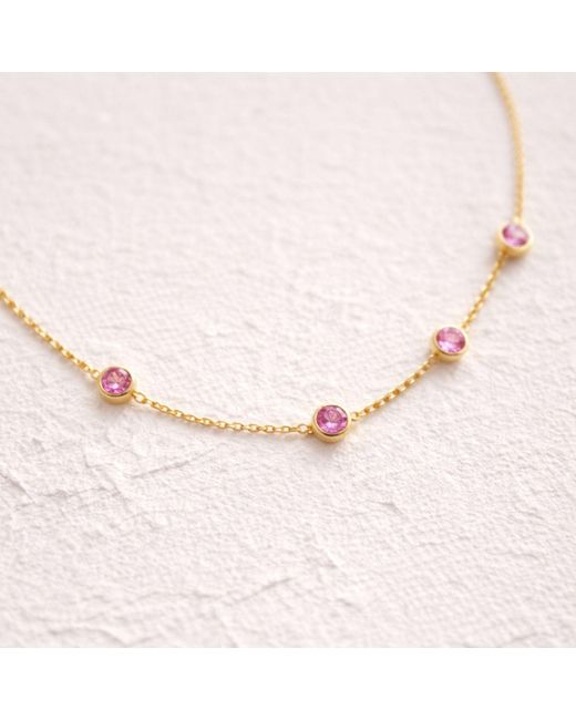 Lily Flo Jewellery Metallic Sapphire Station Necklace