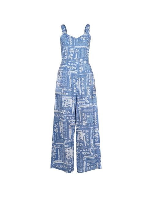 Em & Shi Blue Ocean Patch Jumpsuit
